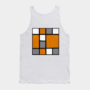 Yellow Ochre Geometric Abstract Acrylic Painting Tank Top